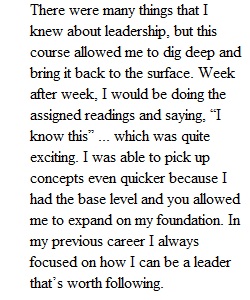 Week 7 Leadership Road Map